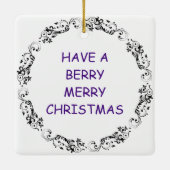 ブルーベリーパイクリスマスユーモア |食おもしろい物パン セラミックオーナメント (裏面)