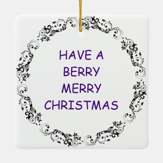 ブルーベリーパイクリスマスユーモア |食おもしろい物パン セラミックオーナメント (裏面)