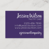 ブルーベリーパイスライスベーカリーレストランパティシシェフ 名刺 (裏面)