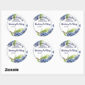 ブルーベリーパイフルーツジャム缶詰ラベル ラウンドシール (シート)