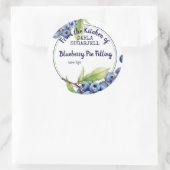 ブルーベリーパイフルーツジャム缶詰ラベル ラウンドシール (バッグ)