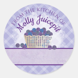 ブルーベリーパイフルーツジャム缶詰ラベル ラウンドシール