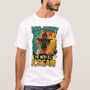 ブルーベリーパイ アイスクリーム パンプキン 案山子 ハロウィン Tシャツ