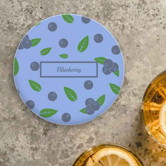 ブルーベリーパターンサンドストーンコースター コースター