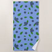 ブルーベリーパターンビーチタオル ビーチタオル (正面)