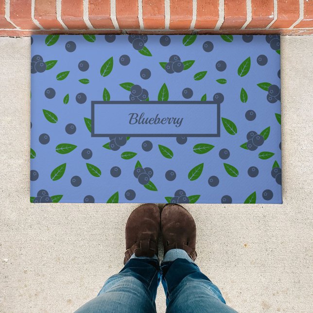 ブルーベリーパターンフォーマット ドアマット (Blueberry pattern Doormat)