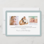 ブルーベリーパターンボーイ写真誕生のお知らせ 招待状 (裏面)