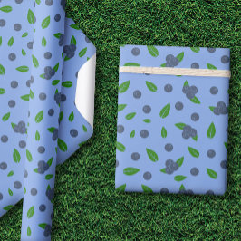 ブルーベリーパターンラッピング紙 ラッピングペーパー