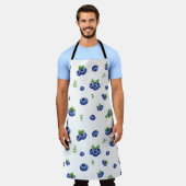 ブルーベリーパターン エプロン (着用した状態)