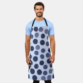 ブルーベリーパターン エプロン (着用した状態)