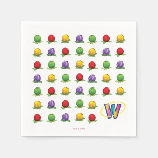 ブルーベリーパターン スタンダードカクテルナプキン (正面)