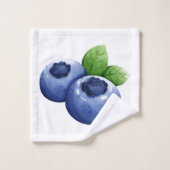 ブルーベリーパターン バスタオルセット (ウォッシュタオル)