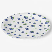 ブルーベリーパターン ペーパープレート (アングル)