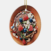 ブルーベリーパンケーキおもしろいガフードクリスマス セラミックオーナメント (右)