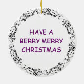 ブルーベリーパンケーキと揚げ卵パンクリスマス セラミックオーナメント (裏面)