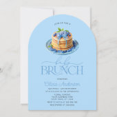 ブルーベリーパンケーキベイビーブランチ ブルーベリーベイビーシャワーパーティ 招待状 (正面)