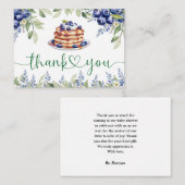 ブルーベリーパンケーキベビーシャワーフラットサンキューカード エンクロージャーカード (正面/裏面)