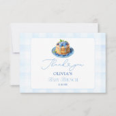 ブルーベリーパンケーキベビーブランチシャワーサンキュー カード (正面)