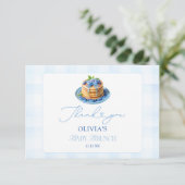 ブルーベリーパンケーキベビーブランチシャワーサンキュー カード (スタンド正面)