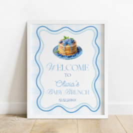 ブルーベリーパンケーキベビーブランチベビーシャワーウェルカム ポスター