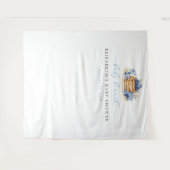 ブルーベリーパンケーキベビーブランチベビーシャワーバックドロップ タペストリー (正面(横))