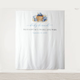 ブルーベリーパンケーキベビーブランチベビーシャワーバックドロップ タペストリー