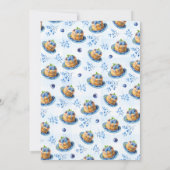 ブルーベリーパンケーキベビーブランチベビーシャワー 招待状 (裏面)