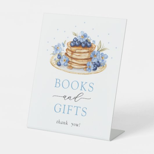 ブルーベリーパンケーキベビーブランチ本とギフトサイン 台座サイン (正面)