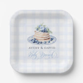 ブルーベリーパンケーキベビーブランチ赤ちゃんシャワーボーイ ペーパープレート (正面)