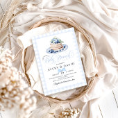 ブルーベリーパンケーキベビーブランチ赤ちゃんシャワーボーイ 招待状