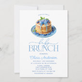 ブルーベリーパンケーキボーイベビーブランチベビーシャワー 招待状 (正面)