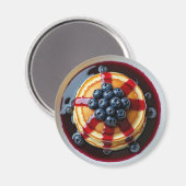 ブルーベリーパンケーキ実物の食べ物 マグネット (正面/裏面)