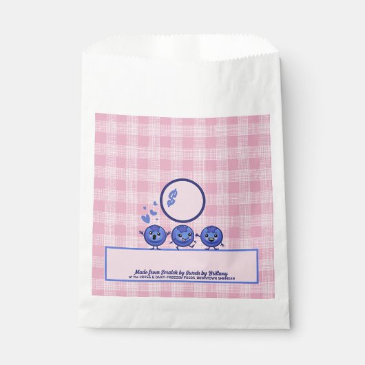 ブルーベリーパーソナライズされたベーキングベーカリー包装 フェイバーバッグ (正面)