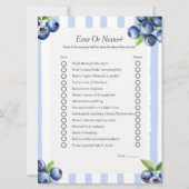 ブルーベリーファースト誕生日のEverまたはNeverゲームカード シーズンカード (正面)