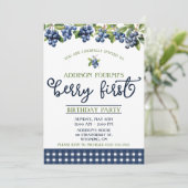 ブルーベリーファースト誕生日パーティー 招待状 (スタンド正面)