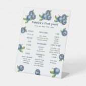 ブルーベリーファースト誕生日マイルストーン誕生日 台座サイン (正面)