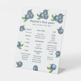 ブルーベリーファースト誕生日マイルストーン誕生日 台座サイン