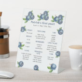 ブルーベリーファースト誕生日マイルストーン誕生日 台座サイン (インサイチュ)