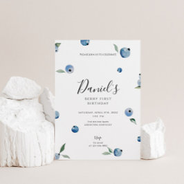 ブルーベリーファースト誕生日 招待状