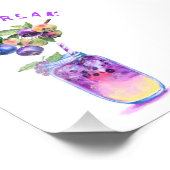 ブルーベリーフォトプリントフルーツジュース飲み物夏 フォトプリント            (角)