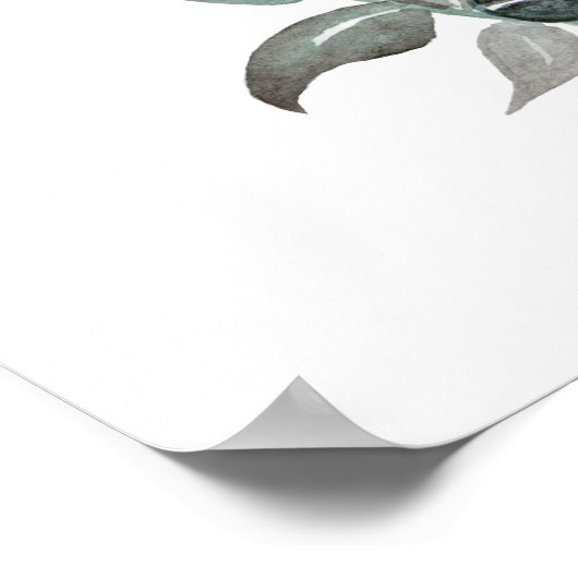 ブルーベリーフルーツウォーターのカラーアートワーク ポスター (角)