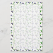 ブルーベリーフルーツウォーターカラーイラストレーション 便箋 (正面)