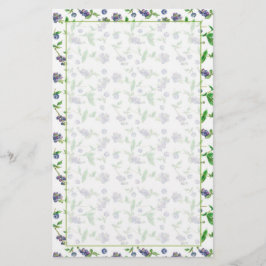 ブルーベリーフルーツウォーターカラーイラストレーション 便箋