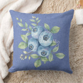 ブルーベリーフルーツオンブルー クッション (ブランケット)