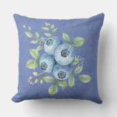 ブルーベリーフルーツオンブルー クッション (正面)