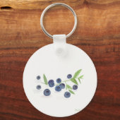 ブルーベリーフルーツキッチンウォーターカラーフード素朴 キーホルダー (正面)