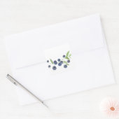 ブルーベリーフルーツキッチンウォーターカラーベリーシック スクエアシール (封筒)