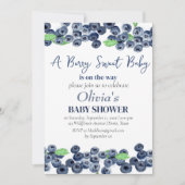 ブルーベリーフルーツベリースイートベビーシャワー 招待状 (正面)