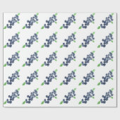 ブルーベリーフルーツベリー1st誕生日の水色 ラッピングペーパー (フラット)