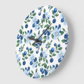 ブルーベリーフローラウォールクロック ラージ壁時計 (傾斜)